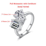 New Design 2-5 Carat Pear and Emerald Cut VVS1 D Colour Moissanite Diamonds Ring