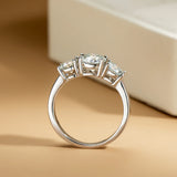 3 Stone 2/4 Carat VVS1 D Colour Moissanite Diamonds Silver Engagement Wedding Ring