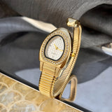 Selection of Snake Watches: Honeycomb Bullet Texture Dial Single-Coil Snake Bangle