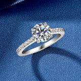 Stunning Solitaire 2CT VVS1 D Round Moissanite 925 Silver Engagement Wedding Rings