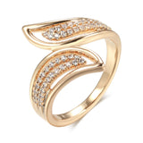 14K Gold Filled Personality Cross Design Double AAA Zircon Diamonds Luxury Rings