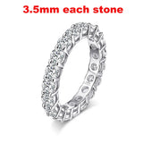 Terrific 2-5mm VVS1 D Colour Moissanite Diamonds Sparkling Eternity Silver Ring