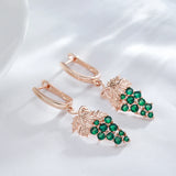 Adorable 14K Gold Filled Green AAA Zircon Crystals Long Grape Drop Earrings
