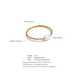 18K Gold Plated Trendy Stainless Steel Natural Pearl Thin Finger Versatile Ring