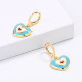 Creative Colorful Enamel Heart Shape Handmade Enamel Jewelry Cute Earrings