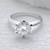 Outstanding 1-5CT VVS1 D Colour Moissanite Diamonds Solitaire Silver Wedding Ring