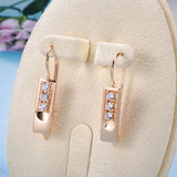 14K Rolled Gold Piercing Glossy AAA Zircon Diamonds Hang String Earrings Unusual Jewellery