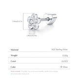 Multi -Styles 925 Silver Geometric Moissanite Heart Screw Stud Helix Earrings