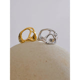 18K Gold Plated Adjustable Stainless Steel Geometric Hollow Fashion Unusual Open Ring