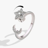 New Anti Anxiety North Star Crystal Adjustable Fidget Spinner Rings For Women - Ideal Fashion Party Daily Use Gifts