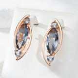 14 Karat Gold Filled Grey AAA Zircon Crystals Luxury Long Dangle Earrings For Women