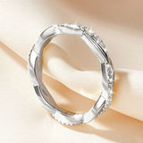 Fabulous Twist Shank VVS1 D Colour Moissanite Full Eternity Rings Fine Jewellery
