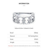 New Design Silver AAAA Lab Created Diamonds Vintage Geometric Hollow Wide Rings