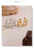 18K Gold Plated Minimalist Stainless Steel Metal Irregular Open Adjustable Ring