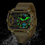 New Men Watch Gold Quartz Led Sport Waterproof Wrist Watch -  Fashion Military Digital Watches - The Jewellery Supermarket