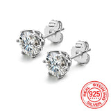 Splendid 0.5-1ct D Colour Moissanite Diamonds Earrings GRA Certificate - Sterling Silver Diamond Fine Jewellery - The Jewellery Supermarket