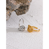 18K Gold Plated Stainless Steel Unique Lip Open Fashion Personalized Attractive Ring