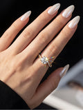 Luxury 1ct VVS1 D Color Twisted Arm Classic 6 Prong Shiny Moissanite Diamond Ring
