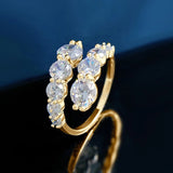 Amazing 3.26 Carat 6 Stone VVS1 D Colour Moissanite Diamonds Silver Engagement Ring