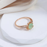 14 Karat Rolled Gold Emerald AAA Zircon Crystal Flower Shape Luxury Design Opal Rings