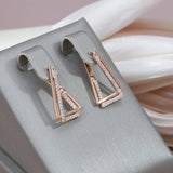 14 Karat Gold Filled Triangle Geometry Trendy AAA Zircon Diamonds Earrings For Women