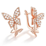 14K Gold Filled Butterfly AAA Zircon Diamonds Drop Earrings High Quality Jewellery