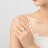 Luxury Princess Cut Shiny AAAA Lab Created Diamond Sterling Silver Classic Ring