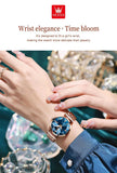 Elegant Luxury Zircon Diamond Rose Gold Colour Stainless Steel Waterproof Date Ladies Dress Wristwatches, Ideal Gift