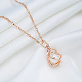 14K Gold Filled Luxury Pendant Unique Geometric Hollow Pearl Elegant Necklace for Women