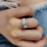 Dazzling 2/4ct D Colour VVS1 Moissanite Diamonds Wedding Engagement Rings  Gold Plated 925 Silver Fine Jewellery