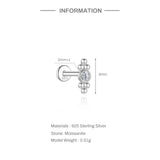 Round Cut 0.03-1.2CT Moissanite Diamonds Sterling Silver Unisex Stud Earrings