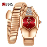 Fashion Brand New Unique Shape Luxury Strip Multicolour Quartz Women's Snake Watch