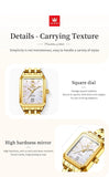 Luxury Brand Gold Plated Stainless Steel Waterproof Automatic Date Women's Watches - Elegant Bracelet Set Ideal Gift