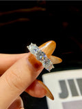 Real 1CT Round VVS1 D Colour Moissanite Diamond Ring Luxury Fine Jewellery