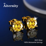 GRA Moissanite Diamonds Studs Silver Earrings Pass Diamond Tester Pen For Men Women