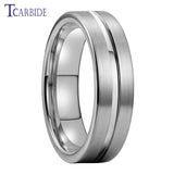 Brushed And Center Groove Finish 6MM Men Women Tungsten Wedding Rings