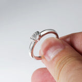 Heart Cut 0.5CT VVS1 D Colour Moissanite Diamond Solitaire Sterling Silver Ring