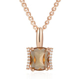 Remarkable 14K Rolled Rose Gold AAA Zircon Big Brown Crystal Necklace -  Fashion High Quality Jewellery