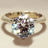 1Ct - 3Ct Diamond Solitaire Silver Yellow GP VVS1 D Colour Moissanite Diamond Ring
