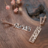 Two-tone rectangular 14K Filled Gold and Silver Geometric Hollow Earrings