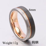 Black Tricolor Tungsten Steel Carbide  6/8mm Engagement Wedding Rings for Men Women