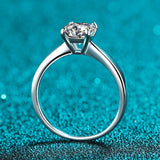 Fabulous D VVS1 Moissanite 4 Prong Solitiare s925 Silver Engagement Wedding Diamond Rings with GRA Certificate