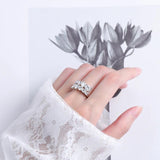 Sparkling Silver 10 Stones 3.26cttw Twist Shank Wedding  Engagement Moissanite Diamonds Eternity Jewellery Rings  - The Jewellery Supermarket