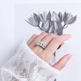 Double-row Wrap Open Twist Sparkling 10 Stone 3.26cttw Moissanite Diamonds Ring