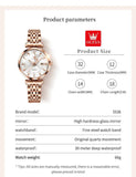 Elegant Luxury Zircon Diamond Rose Gold Colour Stainless Steel Waterproof Date Ladies Dress Wristwatches, Ideal Gift