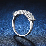 Sparkling 1.4CT All Moissanite Diamonds Rings for Women  White Gold Plated S925 Sterling Silver Wedding Jewellery
