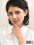 18K Gold Plated Fashion Sweet Stainless Steel Natural Shell Flower Adjustable Ring