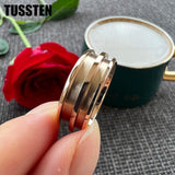 New Arrival Two size Grooves For Inlay Channel Polished Shiny Dome Edges 8MM Tungsten Blank Wedding Rings - The Jewellery Supermarket