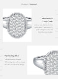 Luxury Button Sparkling Moissanite 925 Sterling Sliver Wedding Rings Fine Jewellery