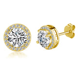 Awesome 0.5ct 1ct Round Moissanite Diamonds Unisex Stud Earrings Fine Jewellery
